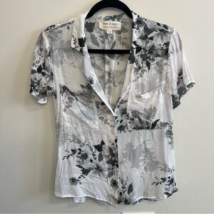 Cloth & Stone Floral Button-Down Shirt Light Weight Relaxed Fit Summer Classic